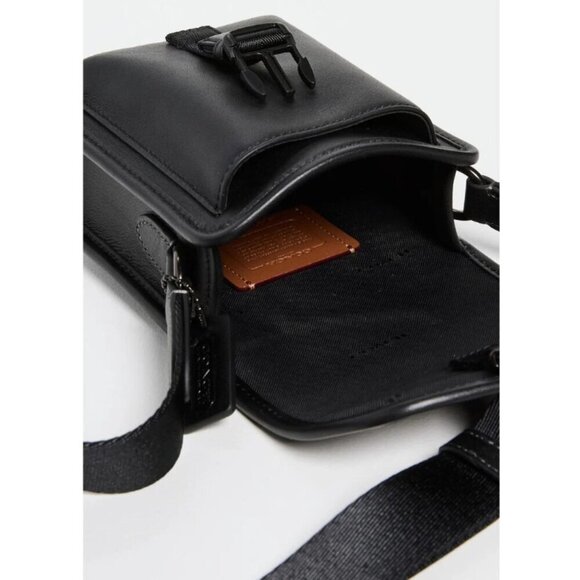 Coach Charter North South Crossbody Black Leather w Hybrid Pouch 2 in 1 C2388 - Picture 6 of 8